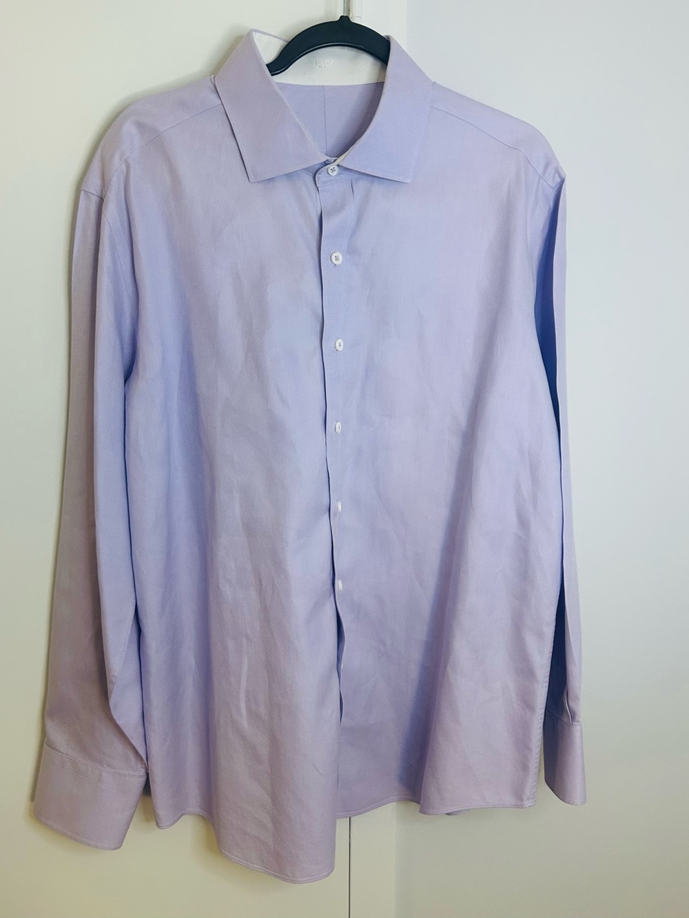 J Hilburn Men's Light Lavender Dress Shirt - size 17”XL Classic Fit